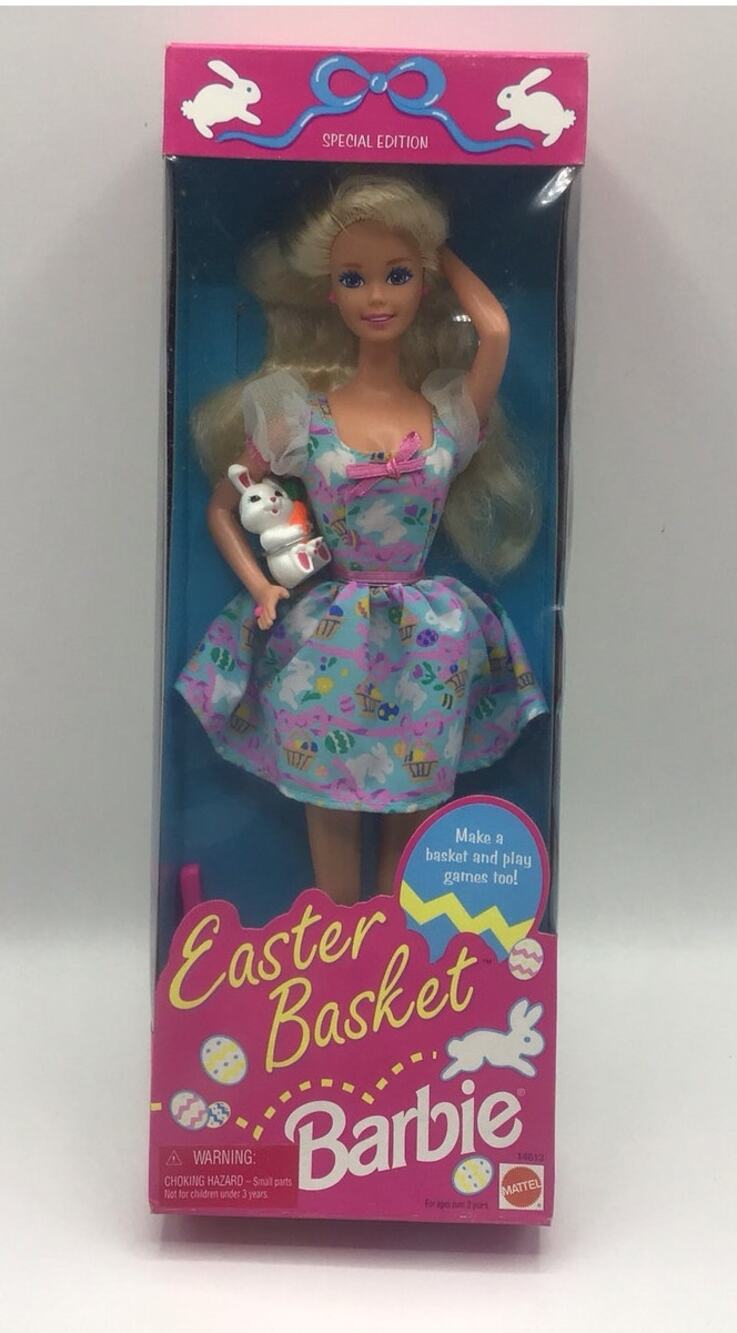 Easter Basket Barbie Doll 1995 Special Edition Mattel 14613 Bunny Dress NIB